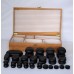 Набор массажных камней из базальта в коробке из бамбука 45 шт. НК-2Б